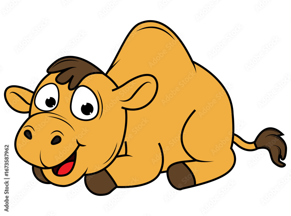 Obraz premium cute camel animal cartoon illustration
