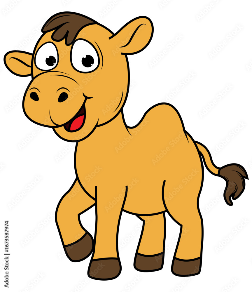 Obraz premium cute camel animal cartoon illustration