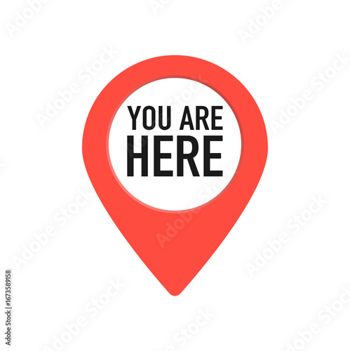 Free Download Location Marker Concept: The digital rendering of a vibrant red location marker, with the simple yet powerful message YOU ARE HERE, designed to capture a sense of place and immediate presence. - GFXLoad