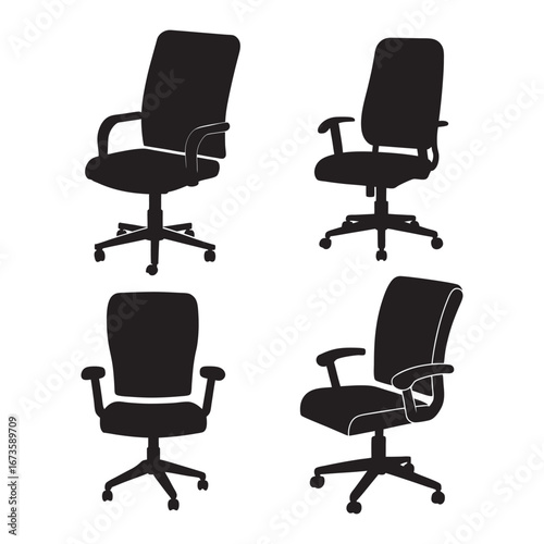 Black office chair set