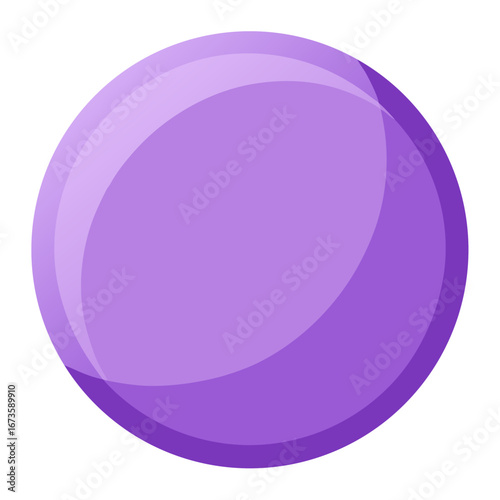 Purple sphere with highlights isolated on white background
