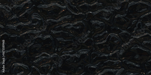 Dark textured background with organic wavy patterns and highlights, abstract surface