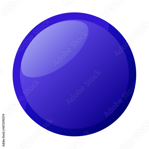 Shiny blue sphere isolated on white background