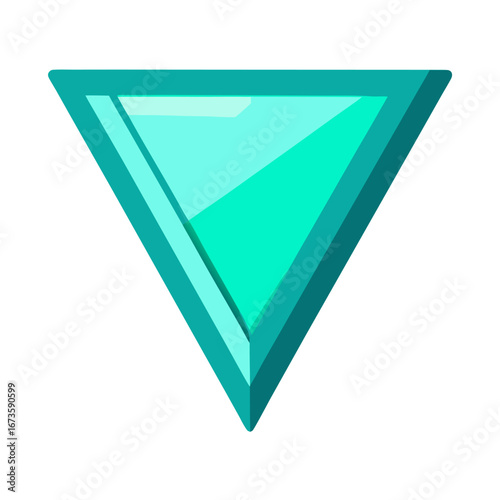 Free Download Teal triangle gemstone isolated on white background - GFXLoad