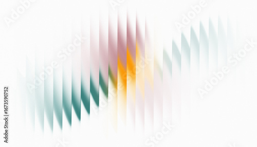 Abstract Blurred Shape: Colorful Motion Effect with Green, Orange, and Purple Hues on White Background, Minimalist Style