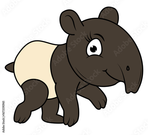 cute tapir animal cartoon illustration
