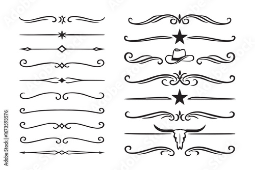 dividers old western line vector.eps