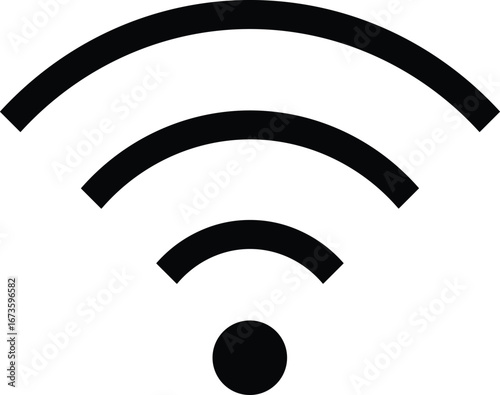 WiFi signal icon vector illustration, wireless internet connection symbol, network communication design, 