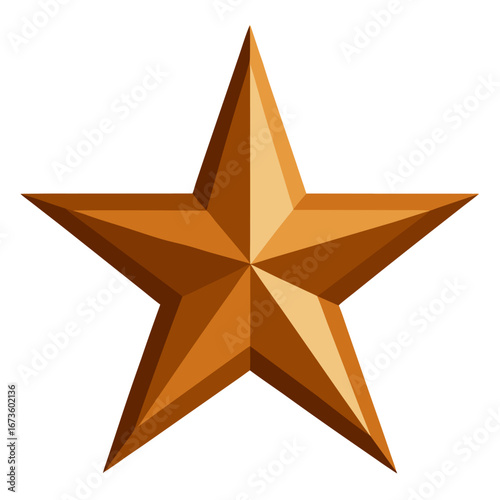 Golden star shape isolated on white background