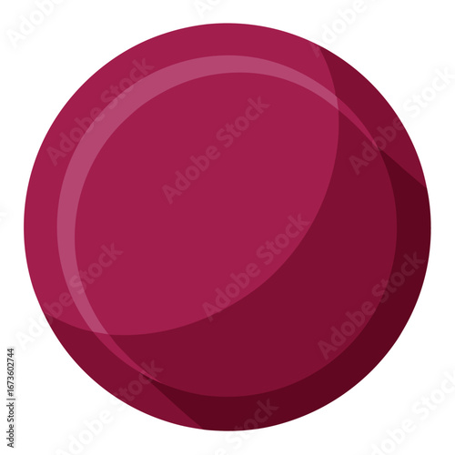 Glossy crimson sphere isolated on white background