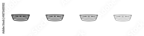 Wooden boat icon symbol. Vector isolated illustration.