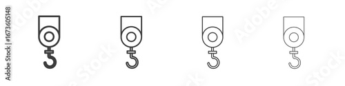 Winch hook icon symbol. Vector isolated illustration.