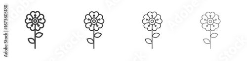Wild rose icon symbol. Vector isolated illustration.