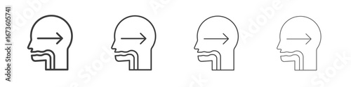 Swallowing reflex icon symbol. Vector isolated illustration.