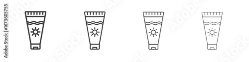 Suntan cream icon symbol. Vector isolated illustration.