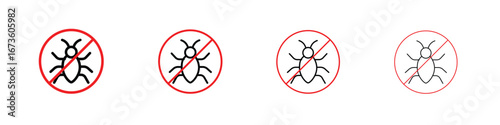 Stop insect sign symbol. Vector isolated illustration.