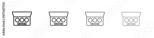 Palette with eyelash shadows icon symbol. Vector isolated illustration.