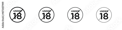No under eighteen sign symbol. Vector isolated illustration.