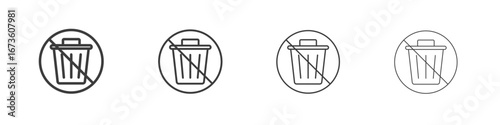 No trash icon symbol. Vector isolated illustration.