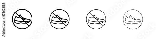 No shoes sign symbol. Vector isolated illustration.
