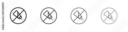 No salt sign symbol. Vector isolated illustration.