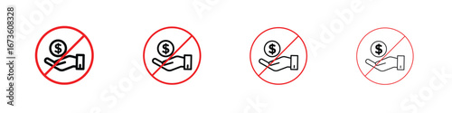 No money sign symbol. Vector isolated illustration.