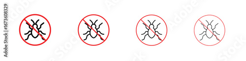 No parasitic insects sign symbol. Vector isolated illustration.