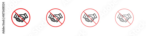 No handshake sign symbol. Vector isolated illustration.
