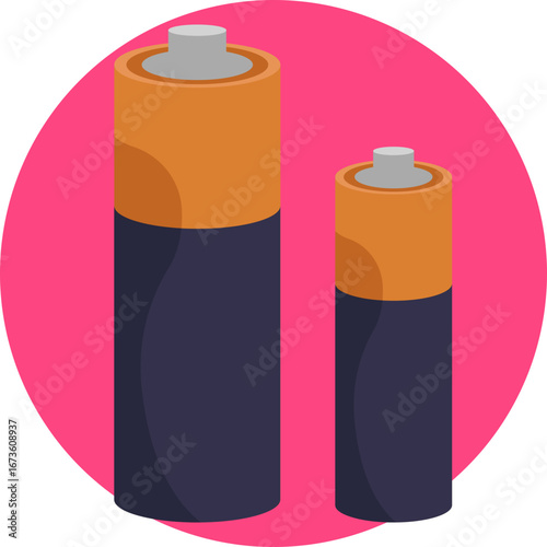 Stack of batteries – Represents energy storage and portable power.