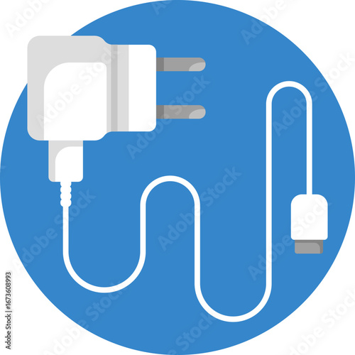 Icon representing a phone power adapter or charger.