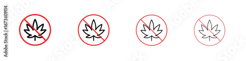 No Marijuana sign symbol. Vector isolated illustration.