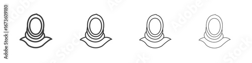 Muslim women icon symbol. Vector isolated illustration.