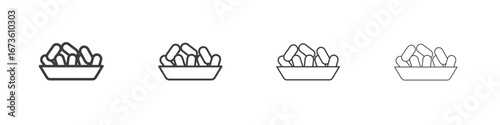 Islamic food date icon symbol. Vector isolated illustration.