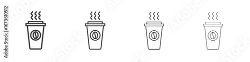 Hot coffee cup icon symbol. Vector isolated illustration.