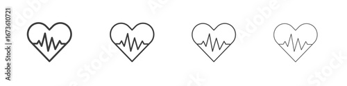 Heartbeat icon symbol. Vector isolated illustration.