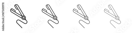 Hair straightener icon symbol. Vector isolated illustration.