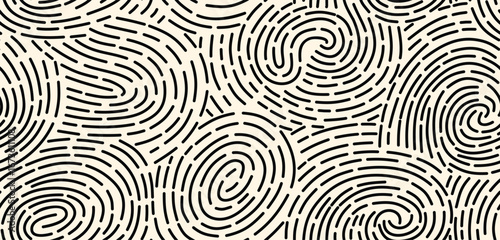 Unique finger print thumbs marks square shape seamless pattern.	