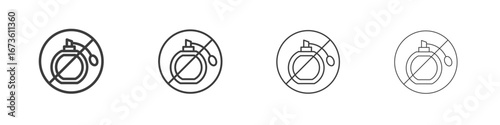 Forbidden perfume sign symbol. Vector isolated illustration.