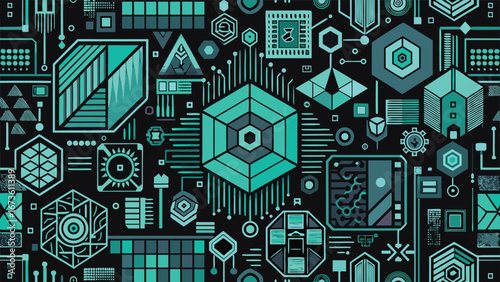 A collection of various seamless patterns displayed in a grid format, showcasing diverse colors and designs..eps