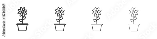 Flowerpot icon symbol. Vector isolated illustration.