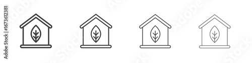 Eco house icon symbol. Vector isolated illustration.
