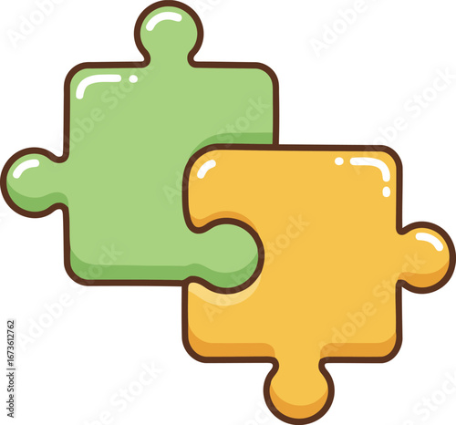 Interlocking puzzle pieces concept connection success collaboration teamwork vector