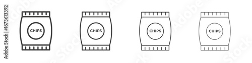 Chips icon symbol. Vector isolated illustration.