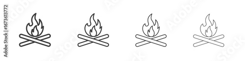 Bonfire icon symbol. Vector isolated illustration.