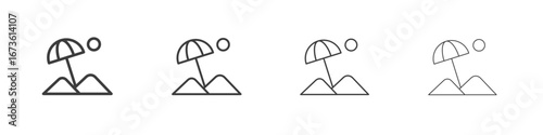 Beach icon symbol. Vector isolated illustration.