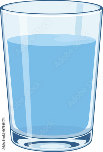 Refreshing glass of blue water pure hydration healthy lifestyle beverage vector
