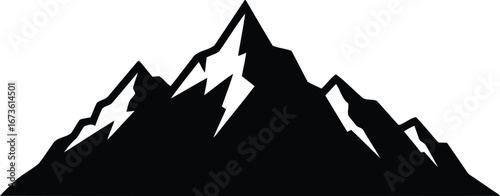 Majestic snowy mountain peaks silhouette for adventure and nature themes vector