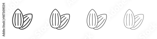 Almond icon symbol. Vector isolated illustration.