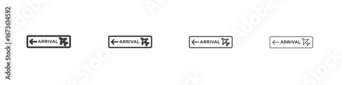 Airport arrival sign symbol. Vector isolated illustration.