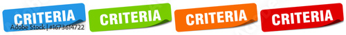 criteria sticker. criteria sticker set on white background